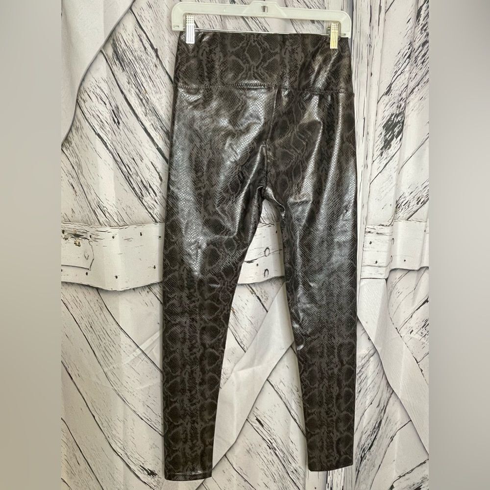 7 For All Mankind Faux Leather Snakeskin Leggings S